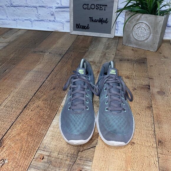 Nike Womens Flex Fury Running Shoes Gray 705299-010 Low Top 2015 Lace Up Mesh - Picture 4 of 12